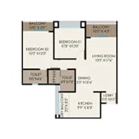 KK Tathastu Moshi 2 BHK Floor Plan Image